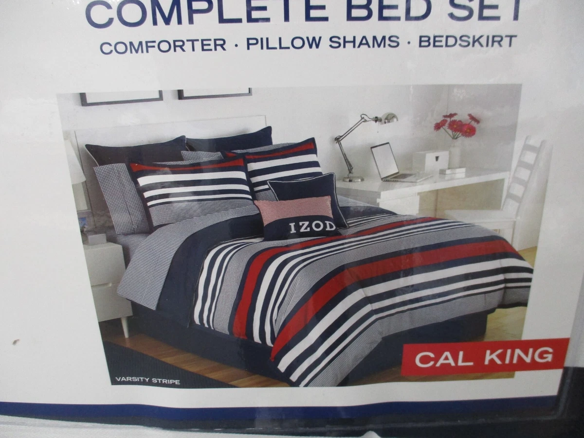 IZOD Varsity Stripe Comforter Set Pillow Sham Bedskirt