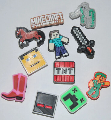 11 Schuh Pins Schuhstecker Shoe Charms für Clogs Crocs für Minecraft Fans NEU