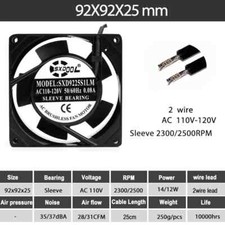 110V 120V AC cooling fan Fan 90mm 92mm Sleeve 2300RPM Axial cabinets case