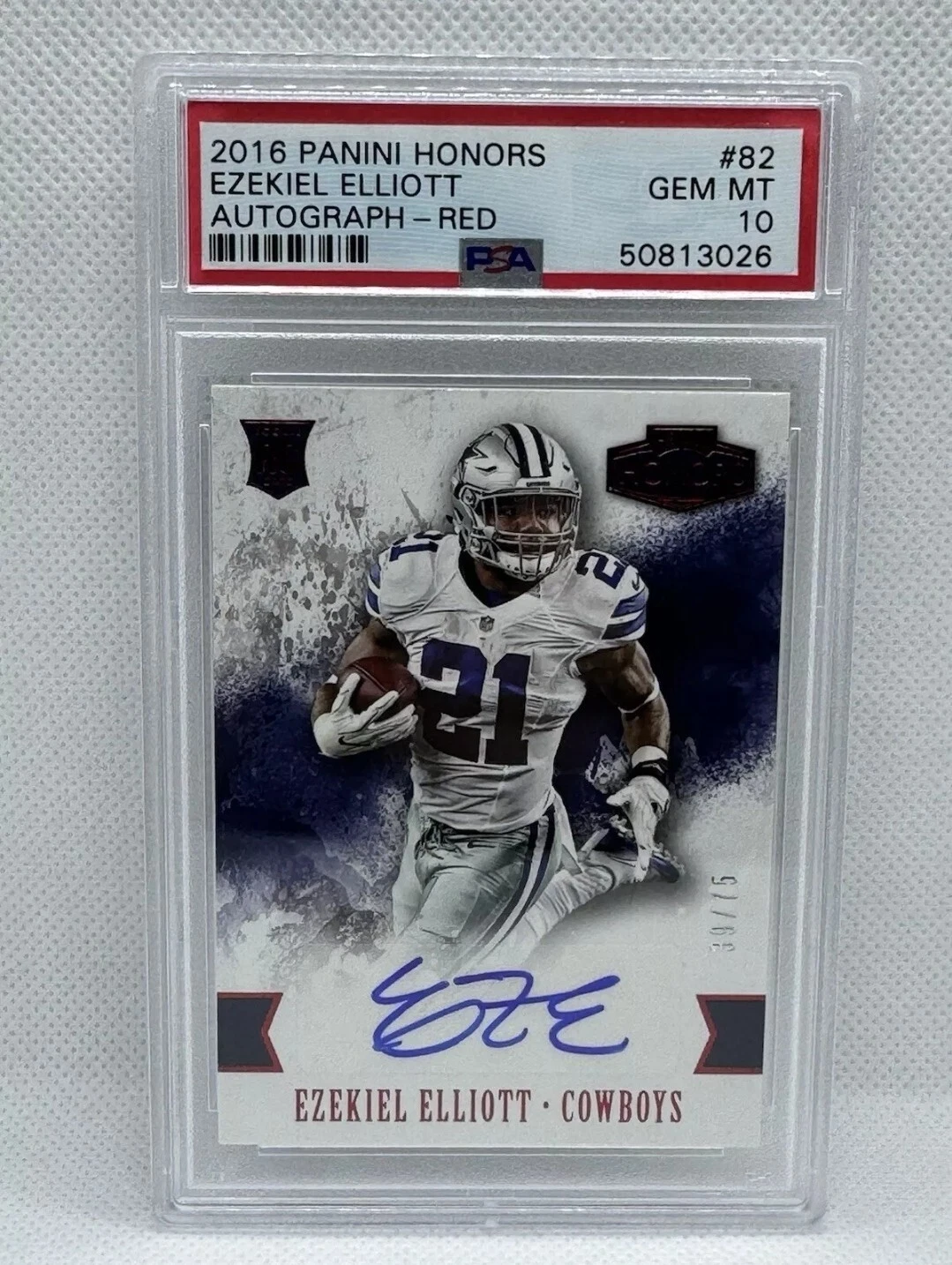 Ezekiel Elliott Panini Honors #82 Autograph-Red
