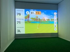 94" Demo Motorized Remote Control Golf Simulator Impact Retractable Screen W pad