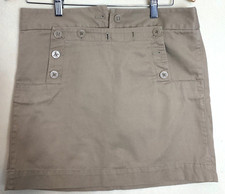 J. Crew Khaki Skirt Classic Twill Chino Weathered Broken In Tan Cotton Size 4