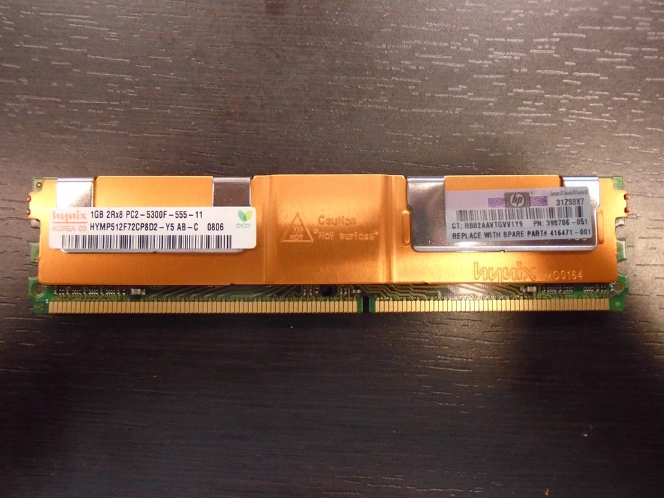 Lot of 4 - Hynix 1GB 2Rx8 PC2-5300F-555-11 Memory Ram. Hp Ram - Image 3 of 4