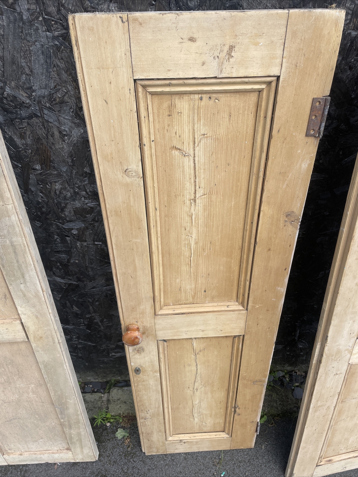 Reclaimed Victorian Alcove Cupboard Doors. Vintage Pine Wood Set of 4