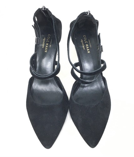 Cole Haan Womens Heels Signature Grand 0S Black Suede Closed Toe Ankle Pump 6.5B - Picture 3 of 10