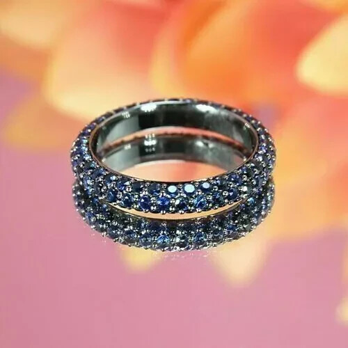 PAVOI 14K Gold Plated Pear CZ Eternity Ring Set - 1.7CT Hidden Halo Engagement Style Ring For Women