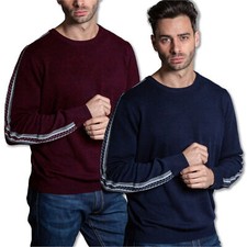 Mens Jumper Sweater Knitwear Top Merino Wool Crew Neck Pullover M-2XL