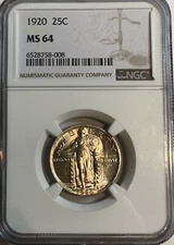 1920-P 25C STANDING LIBERTY QUARTER - NGC MS 64 - Great Eye Appeal - (#B1)