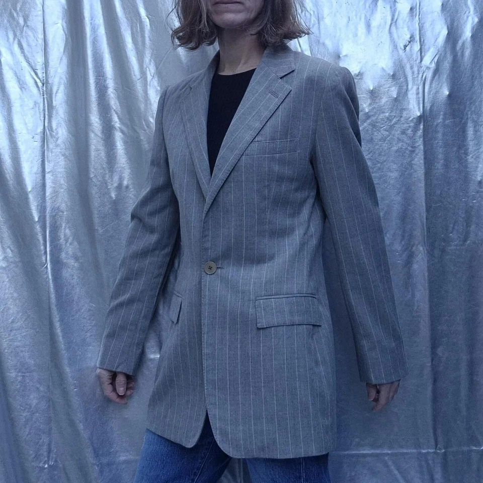 CHAQUETA BLAZER RALPH LAUREN The Custom Collection US10 UK14 EU42 gris blanco... Foto 3 de 4