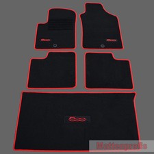 MP Velours Fußmatten + Kofferraum Set für Fiat 500 + 500 Cabrio Bj.2007 -2013 ro
