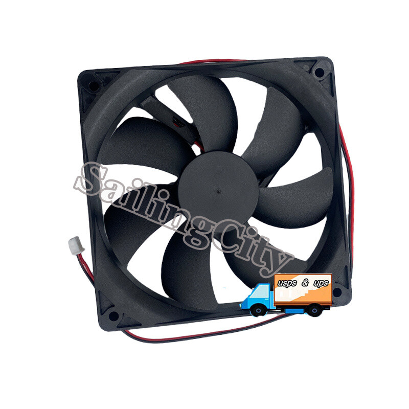 Ventilateur De Refroidissement 12V 0,35A - 120x120x25 Mm, 2 Broches - Pour Onduleur POWERYEAR Etc.