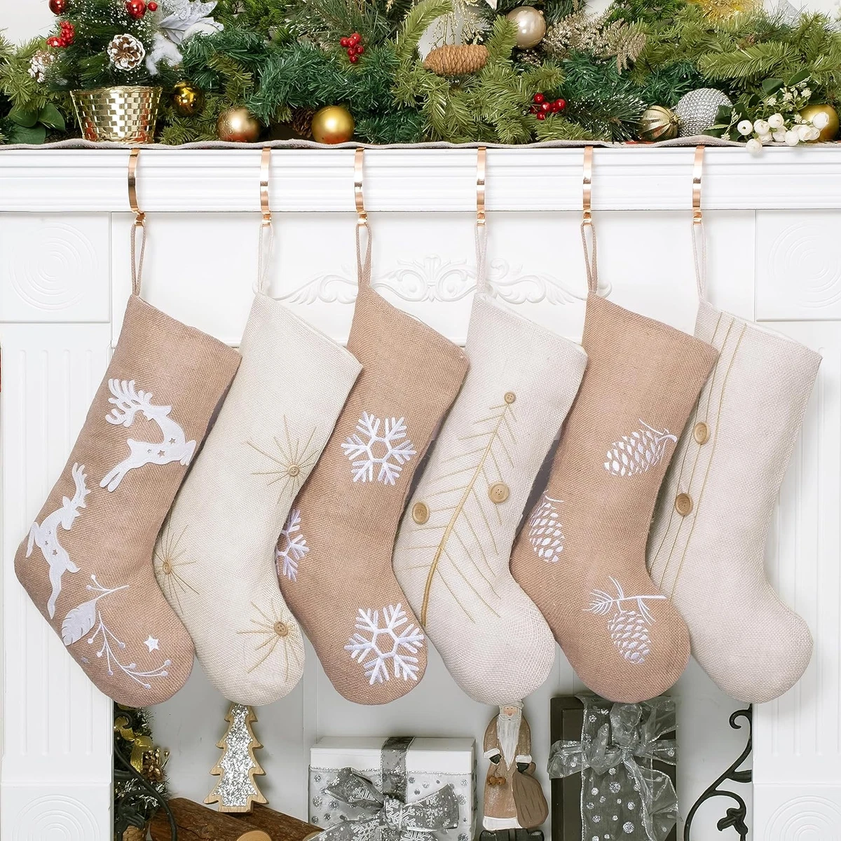 Burlap stockings deals