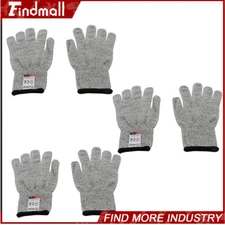 Findmall 3 Pair Cut Resistant Gloves For Oyster Shucking, Meat Cutting (Small)