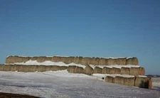Photo:Hay bales, left to the winter elements, near Sanborn, Minnesota