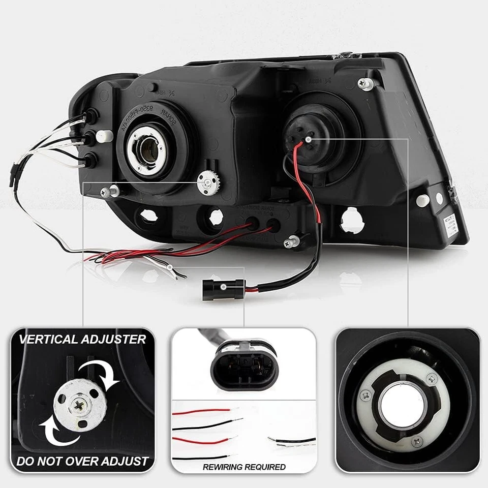 Proyector carcasa negra anillo halo LED para Jeep Grand Cherokee 1999-2004 ACANII-Para Jeep Grand Cherokee Foto 3 de 4