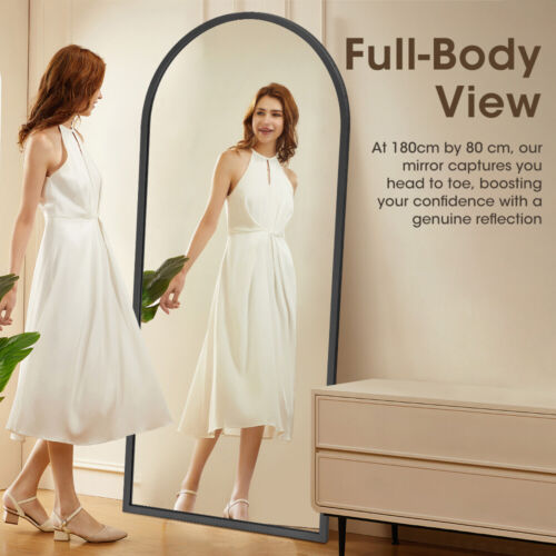 ProPulse Black Full Length Mirror Floor Standing or Wall Mount Makeup Home Decor - Picture 3 of 12