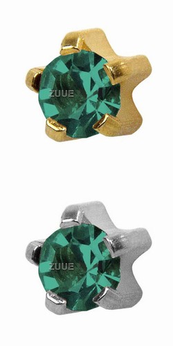 STUDEX PLUS BIRTHSTONES GOLD PLATED STAINLESS STEEL CLAW SET EAR STUD EARRINGS - Picture 13 of 13