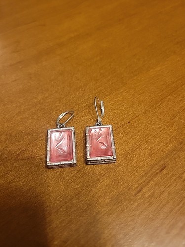 Vtg Givenchy Couture Pink Lucite Pireced Earrings Stamped Givenchy - Picture 5 of 7