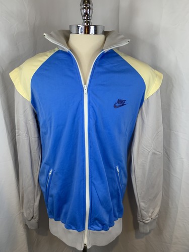 Vtg Nike Track Jacket Made In Finland Blue 80's Rare OG Original Coat Shirt 70's - Picture 2 of 12