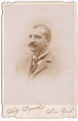 August Sigerist New York Cab Kabinettformat Carte Cabinet Portrait Schnäuzer