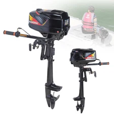 2-Stroke 3.6HP Gas Trolling Motor Water Cooling CDI Ignition Boat Engine HANGKAI