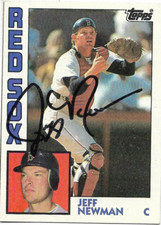 JEFF NEWMAN signed RED SOX 1984 Topps baseball card AUTO TCU TEXAS CHRISTIAN A's