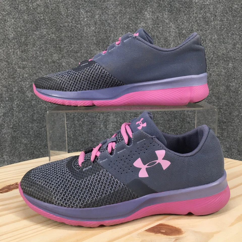 Under Armour Zapatos Juveniles 4 Tempo TCK Tenis para Correr 1283764-767 Gris Rosa Malla Foto 2 de 4