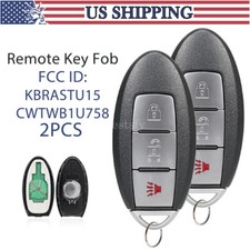 2 New Keyless Entry Car Remote Key Fob Clicker Control For Nissan Kbrastu15 3btn