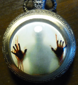 (QUARTZ)SMALL SIZE POCKET WATCH - "CREEPY" COOL (UNIQUE LOOKING!)  - VERY COOL!