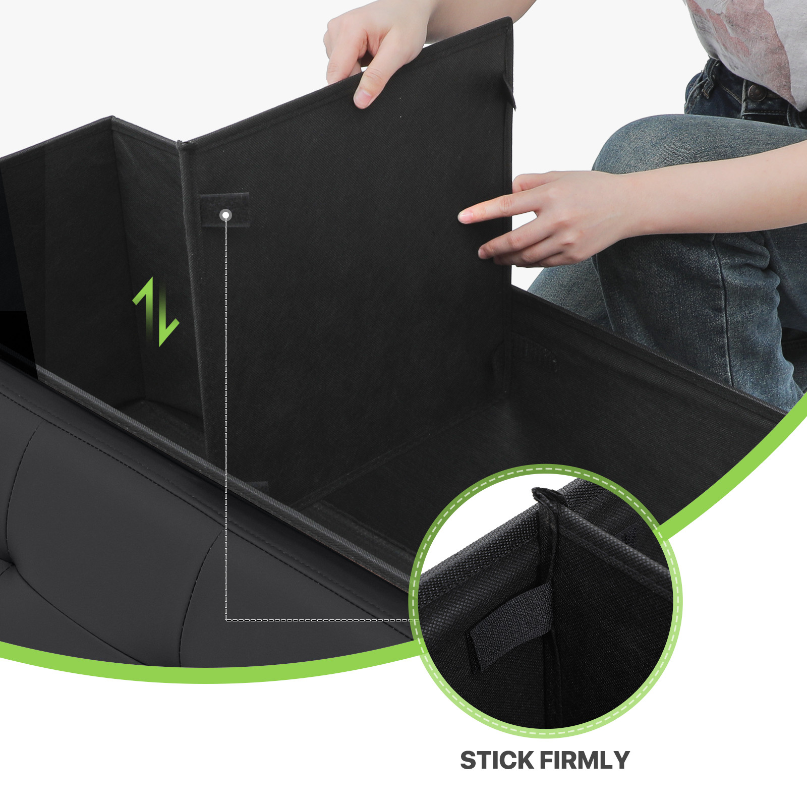 43" Black Storage Ottoman Rectangular Upholstered PU Leather Seat Lift Top Stool