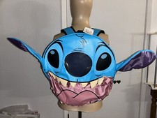 Lilo and Stitch 3D Stitch Face Backpack Blue Teens Kids Mouth Open Ears Out