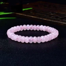 Natural Madagascar Pink Quartex Abacus Bead Bracelet