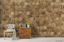 3D Hexagon Geometry Pattern Self-adhesive Removeable Wallpaper Wall Mural 60