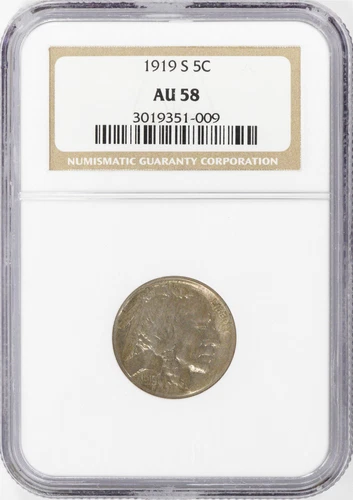 1919-S Buffalo Nickel NGC AU58
