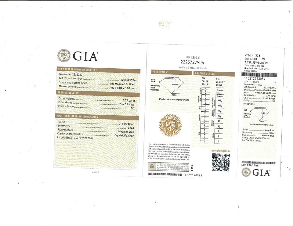 Помолвочное кольцо из белого золота 18 карат с грушевидным светло-желтым бриллиантом сертифицированное ГИА 1,94 карата - Изображение 3 из 4