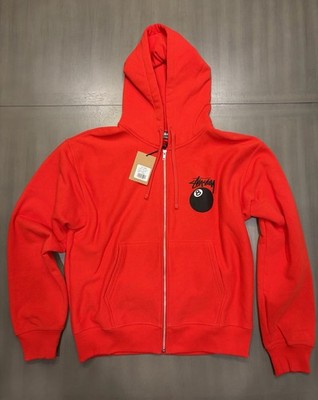 Stussy 8 Ball Zip Hoodie Red Size Large L Brand New | eBay
