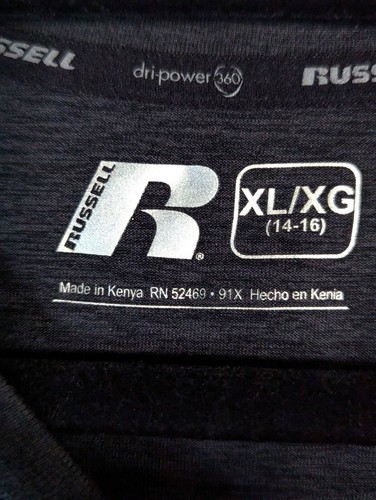 Russell men's XL/XG black/gray dri power 360 shirt - Picture 3 of 6