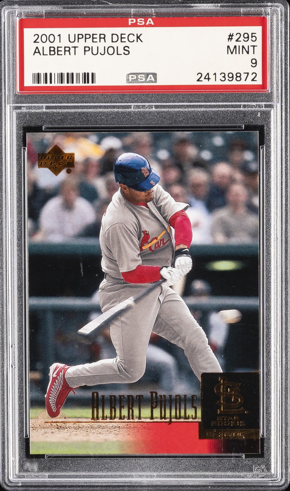 2001 UD #295 ALBERT PUJOLS ROOKIE RC PSA 9