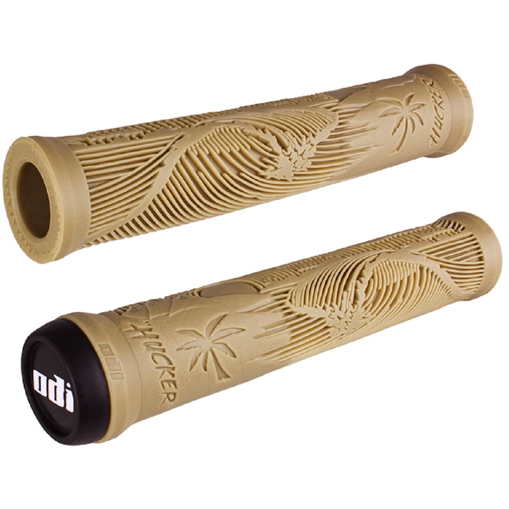 ODI Hucker BMX Grips No Flange Scooter Push On Handlebar Grip Dirt Jump Bike New
