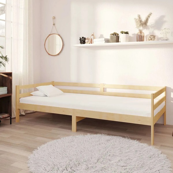 Tagesbett Massivholz Kiefer 90X200 Cm Mit Matratze-image
