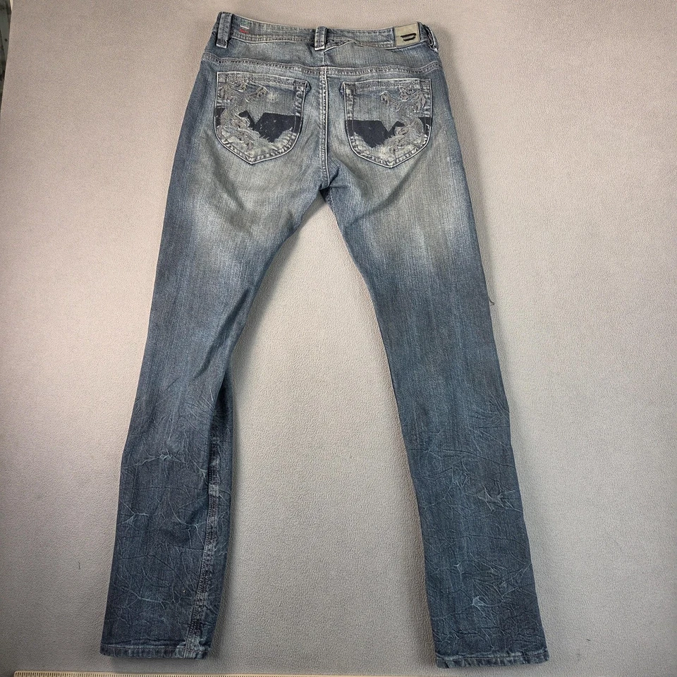 Diesel Jeans Mens 30x32 Viker Straight Leg Made in Italy Wash 0071B Distressed - Image 2 of 4
