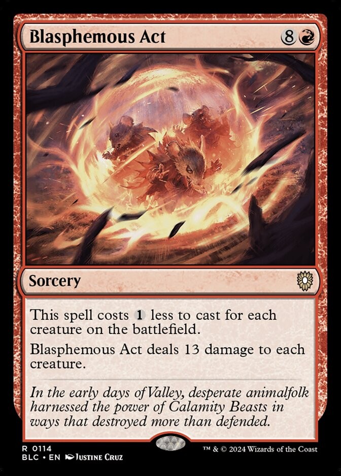 Blasphemous Act 114 - NM - Bloomburrow Commander - MTG
