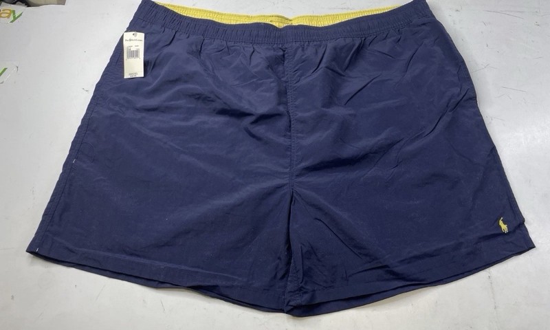 NWT Polo Ralph Lauren Mens Swim Trunks Navy Blue Pony Mesh Lined Nylon Size 3XB