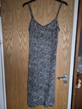 Pretty Little Thing Leopard Print Slip Dress With Double Side Split - Size 10