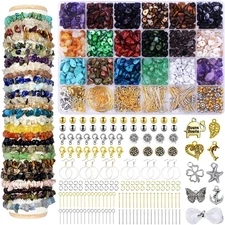 1180 PCS Stone Beads Jewelry Making Supplies Kit, Crystal Glass Beads, Beads Cha