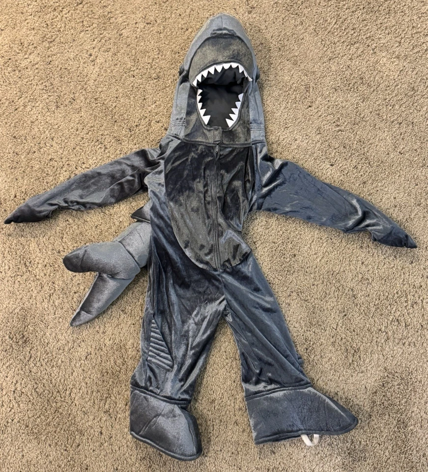 Детский комбинезон животное акула серебро/серый бархат Хэллоуин/костюм 2T - Изображение 2 из 4