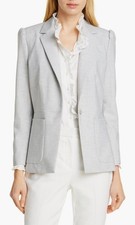Tailored by Rebecca Taylor Clean Suiting Blazer - Size 6 / Light Heather Grey