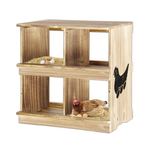 Nesting Boxes for Chickens - Wooden Chicken Nesting Box for Chicken Coop Acce...