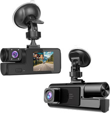Dual Dash Cam 1080P Front Inside 170  Wide Angle G-Sensor Night Vision 2" Screen