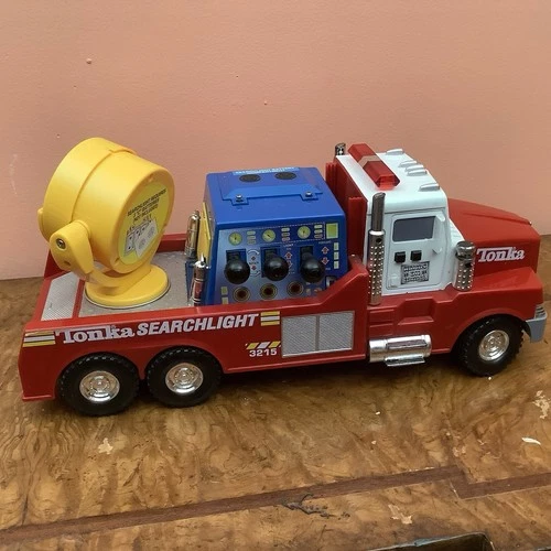 Tonka Mighty Motorized Searchlight Truck Light Sound Motion 2001 Hasbro  Read